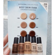 Sephora Best Skin Ever foundation sample 6 boxes *0.5g