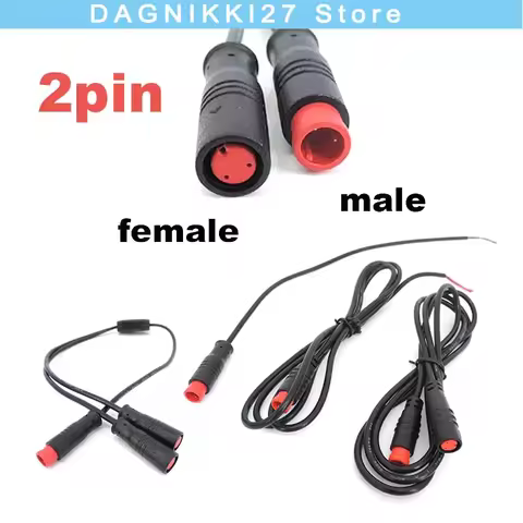 M8 2pin cable extension wire 2pin male female waterproof Connector 24awg 2A 28awg 0.8A for Electric 