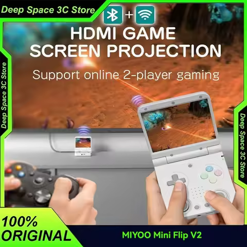 MIYOO Mini Flip V2 Retro Handheld Game Console 2.8''IPS Screen 750*560 Resolution GBA 3X Portable Vi