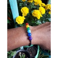 Simple 7 chakra jade bracelet