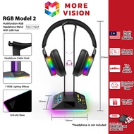 RGB Gaming Headphone Stand USB Hub with LED Light Universal Headset Holder Hanger Bracket For Display Gamer Laptop PC