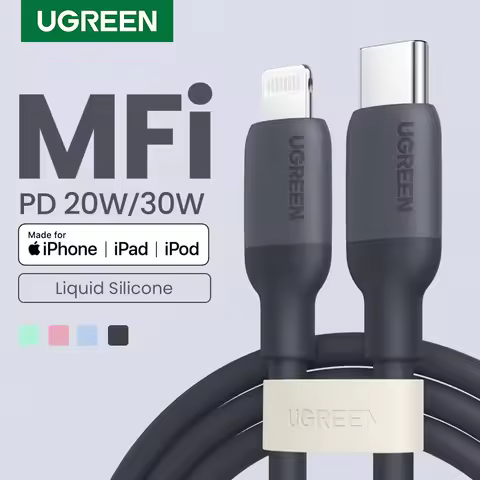 UGREEN MFi Silicone Type C to Lightning Cable for iPhone 11 14 13 12 Pro Max USB C Fast Charging for