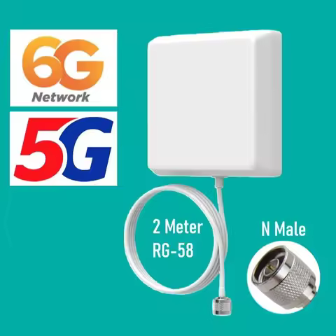 Panel Directional Indoor Antenna 600 to 6000MHz 6G HZ 12dB 2G 3G 4G 5G 6G 2m RG58 cable N male for C