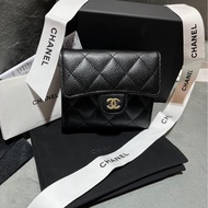 Chanel classic flap wallet黑色荔枝牛皮