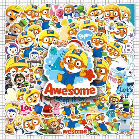 Cartoon anime pororo stickers cute animals DIY mobile phone tablet suitcase decoration stickers kawa