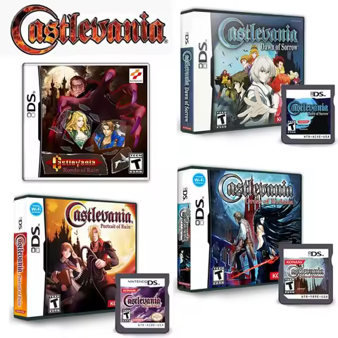 Boxed Castlevania Rondo of Ruin Order of Ecclesia Game Cards DS NDS NDSL Game Cartridge Card Video G