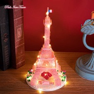 Compatible with Lego Miniature Particle Building Blocks Architectural Girl Heart Pink Eiffel Tower D