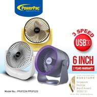 PowerPac Air Circulator, USB Fan, Desk Fan, Portable Fan, Wall Fan with 3 speed setting (PPUF224/PPU