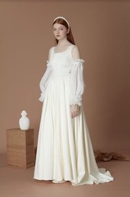 方領無袖晚禮服