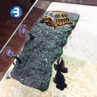 BO Turtle Floating Platform, Black Green Resin Turtle Basking Platform, Decorative Automatic Rising-