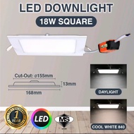LED Downlight 18W 6 Inch Ultra Slim LED Recess Downlight Round / Square Lampu LED Downlight 6 inch