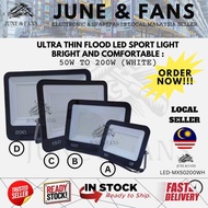 LED White Floodlight 50W  100W  150W  200W Tempered Flood Light IP65 Waterproof Outdoor Sport Light 