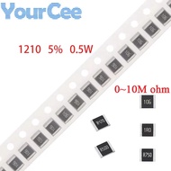 50pcs 1210 5% Resistor 0~10M 0.5W SMD 0.01 0.1 0.12 0.2 0.22 0.3 0.33 0.39 0.5 1 2 51 24 22 10 100 5