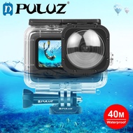 PULUZ 40m Waterproof Housing Protective Case with Buckle Basic Mount &amp; Screw for GoPro HERO10 Black / HERO9 Black Max Lens Mod (Transparent)