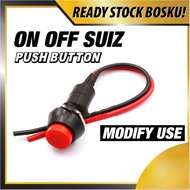 SWITCH ON/OFF PUSH BUTTON(ROUND RED) SUIS ON OFF SIAP WAYAR SWITCH ON OFF BUTTON