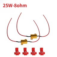 2 Sets 25W 50W Aluminum Shell Wirewound Load Resistors 6 Ohm / 8 Ohm Resistance 12V for Car LED Turn