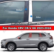 8ชิ้นโครเมี่ยมสแตนเลสสตีลเสาตรงกลาง B C คอลัมน์กลางหน้าต่างรถยนต์ขอบปกหลังอุปกรณ์ปั้นสติกเกอร์แต่งขอ