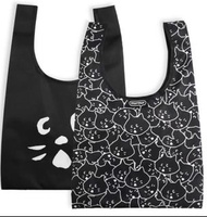 ✅✅即日寄出 Ne-net NYA x murmur 日本雜誌附錄 黑色 雙面圖案 可摺疊 購物袋 手挽袋