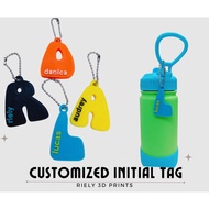 Customized Initial Name Tag Keychain 3D printed