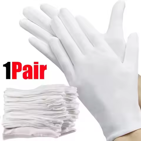 1pair White Cotton Gloves Men Formal Tuxedo Uniform Gloves Honor Guard Parade Ceremony Costume Cospl