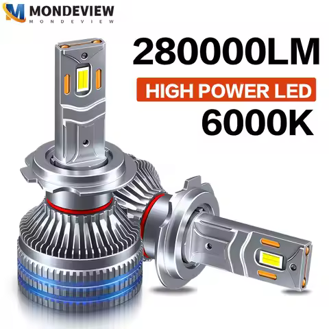 MONDEVIEW high-power double copper tube car headlight H1 H4 H7 H11 9005 9006LED bulb 280W 600K 28000