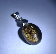 Natural Crystal Black Gold Super 7 Pendant Loket Super 7 Emas Hitam Kristal Asli