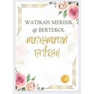 Design watikah merisik / pertunangan