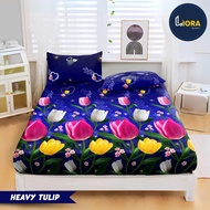 HEAVY TULIP COLOR BED SHEET DARKbiru 90x200 FLOWER MOTIF 180X200 BED SHEET 90x200 SIZE 160X200 SINGL