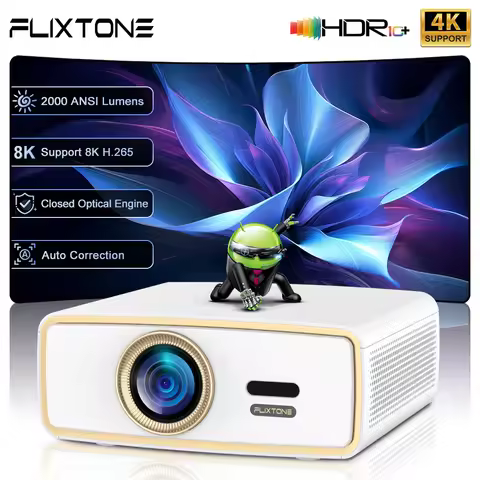 Flixtone E900 MINI Portable Projector 8K 4K full hd Projector Video HDR10 3G 64G 2000 ANSI Android H