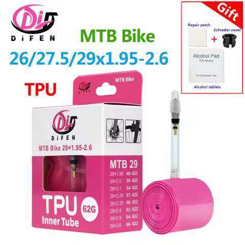 DiFEN 56G/58G/62G MTB Bike TPU Inner Tube 26/27.5/29 1.95-2.6 Cycling Bicycle Tire French Valve 45MM