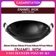 CS_ Iron Wok | Black Enamel Wok | Double Handle Enamel Wok | Stir-Fry Wok | Kuali Hitam | Kuali Besi