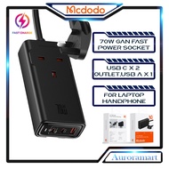 Original Mcdodo Charger GaN Power Strip Extention Socket Adapter Fast Charging 70W 4 in 1 Extension 