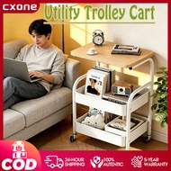 3-Tier Trolley Cart with Wheel Movable Shelves Storage Rack Coffee Table Side Table Snack Rack
