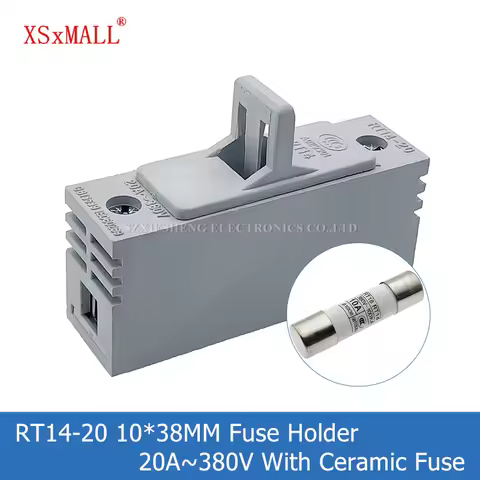1Set RT14-20 10*38MM Fuse Holder 20A~380V With Ceramic Fuse 0.5A 1A 2A 3A 4A 5A 6A 8A 10A 16A 20A 25