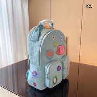 Series Yayoi Kusama Embossed Face Pattern Sewing Classic Backpack Capacity Cartoon Backpack Student 