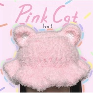 HANDMADE CAT BUCKET HAT/CAT HAT/PUFFY CAT HAT CAT HAT/CAT BEANIE HAT CUTE HAT VIRAL/ KOREAN FASHION 