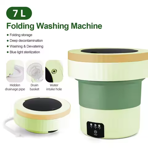 7L Portable Folding Washing Machine Small Washing Machine Automatic Modes Laundry Clothes Laundry Bu