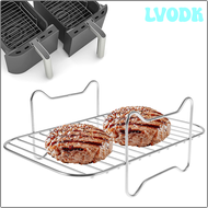 LVODK Air Fryer Rack for Double Basket Air Fryers Stainless Steel Grilling Rack Air Fryer Accessories Cooking Rack Toast Rack for Oven PBKER