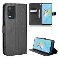 OPPO A54 Casing Flip Phone Holder Stand OPPO A54 4G Case Wallet PU Leather Back Cover