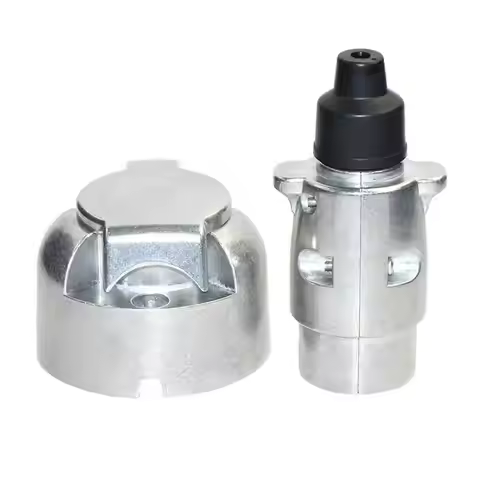 12V 7 Pin Trailer Plug Socket Set Aluminum Alloy Plug Trailer RV Plug Socket Car Trailer Coupling Co