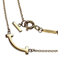 ทิฟฟานี่ แอนด์ โค (TIFFANY & Co.) สร้อยคอ T Smile Mini K18PG พิงค์โกลด์ 2.3 กรัม 40/45 ซม. สำหรับสุภ