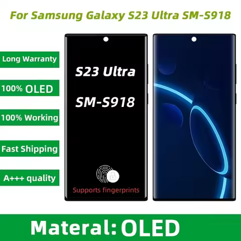 Super OLED S918 Screen for Samsung Galaxy S23 Ultra 5G S918B/DS S918U Lcd Display Digitizer Touch Sc