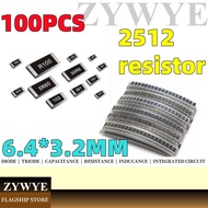 100pcs Resistor 2512 Chip Resistor 0R 2.2 R 4.7 R 3.3 R 100R 200R 330R 470R 1K 2K 3.3K 4.7K 5.1K 10K