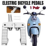 1Pair Aluminum Alloy Ebike Pedal Set Foot Rest Foldable Footrest Pedal Replacement For Ebike Bicycle