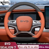 BYD Leather Car Steering Wheel Cover for Byd SEALION 7 Car Interior Modification Accessories