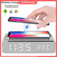 LED Alarm Clock with Wireless Charging 2 in 1  Alarm Clock Wireless Charger with Temperature Display SHOPSKC0093