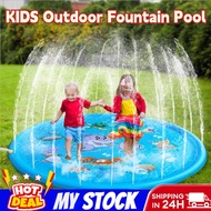 🔥Ready Stock🔥PVC 170cm Splash Pool Sprinkle Fountain Pad Baby & Kids Water Splash Spray Mat Outdoor 