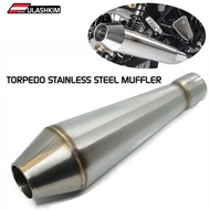 Torpedo Muffler Universal Motorcycle Left And Right Exhaust Muffler Escape For Torpedo Muffler 51mm 