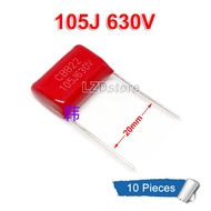 10pcs CBB Capacitor 105J = 105K 630V 630V105J 105J630V 1uF CBB21 CBB22 Metallized Film Capacitors Pi