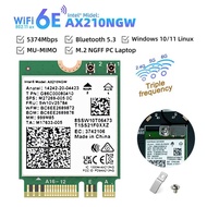 WiFi 6E Intel AX210 Bluetooth 5.3 M.2 Wireless  AX210NGW 2.4Ghz 5Ghz 6Ghz 5374Mbps 802.11ax Wifi 6 Adapter For laptop PC